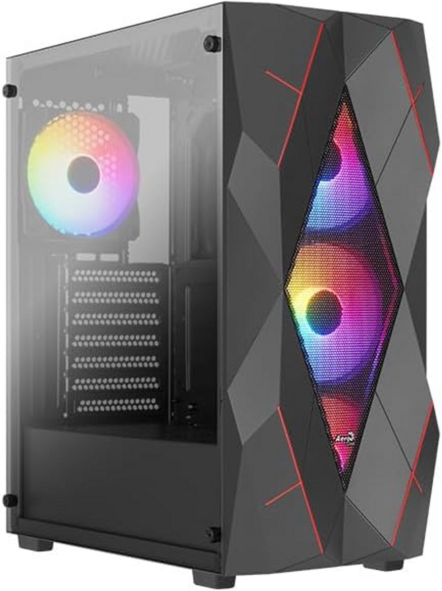 Mid-Tower PC Behuizing Zwart met Uitstekende Koeling voor ATX, mATX & ITX