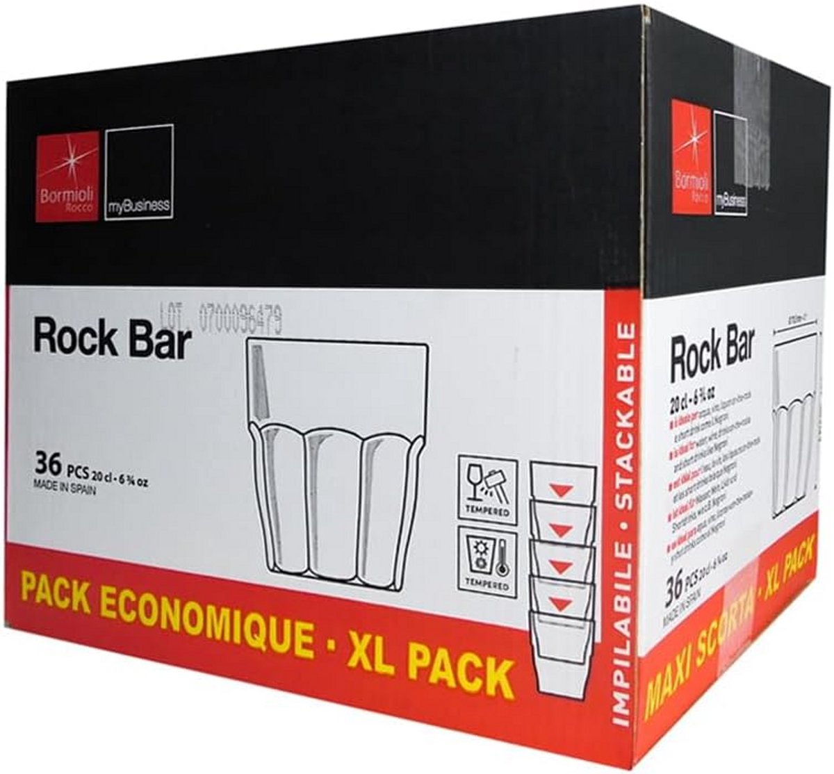 Set van 36 Glazen Rockbar - 20cl - Stevige Drinkglazen voor Drank en Cocktails