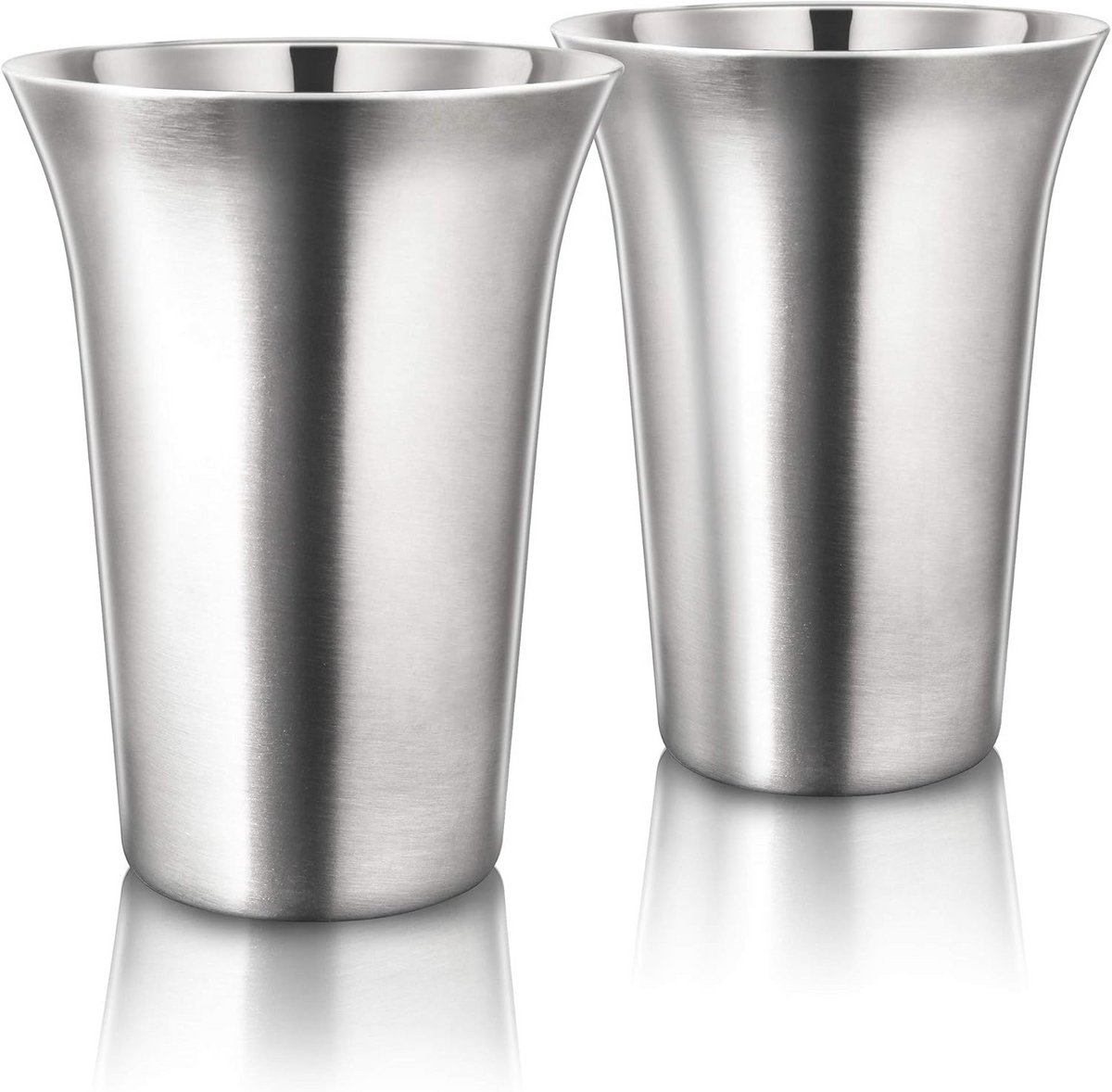 Set van 2 RVS Koffiekopjes Dubbelwandig - 355 ml Isolerende Mokken