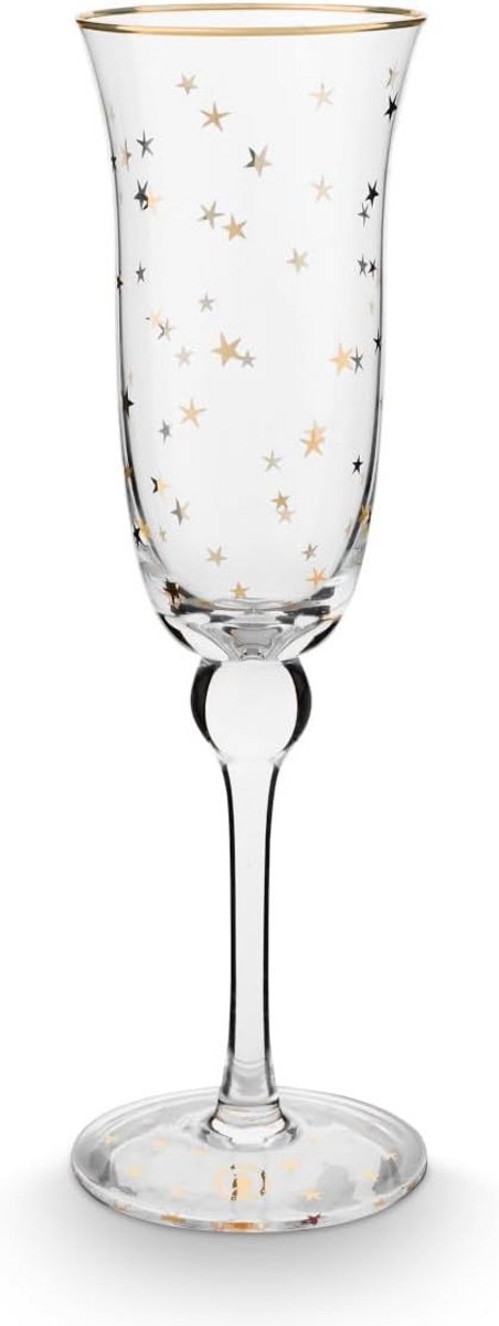 Luxe Champagneglas met Gouden Rand - Kersteditie - 220 ml