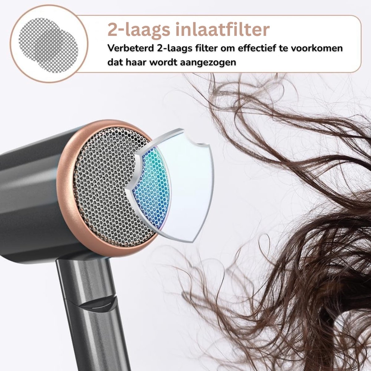 Ultra Power Föhn met Diffuser 2400 Watt Ionische Technologie - afbeelding 2