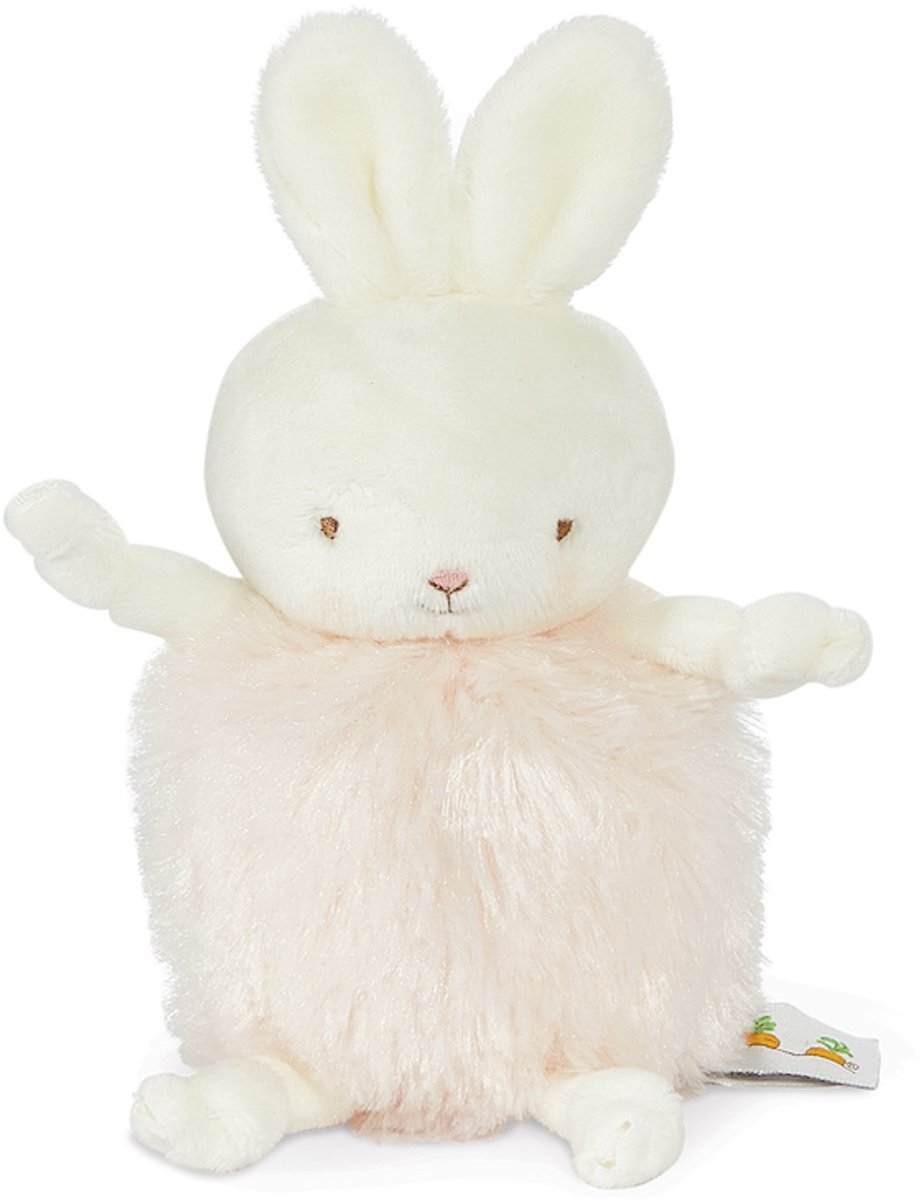 Bunnies By The Bay Roly Poly Blossom Knuffel - Knuffeldier - Geborduurde details - Konijn - 13 cm - Roze