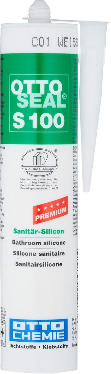 Sanitairkit Siliconenkit Wit voor Keuken en Badkamer