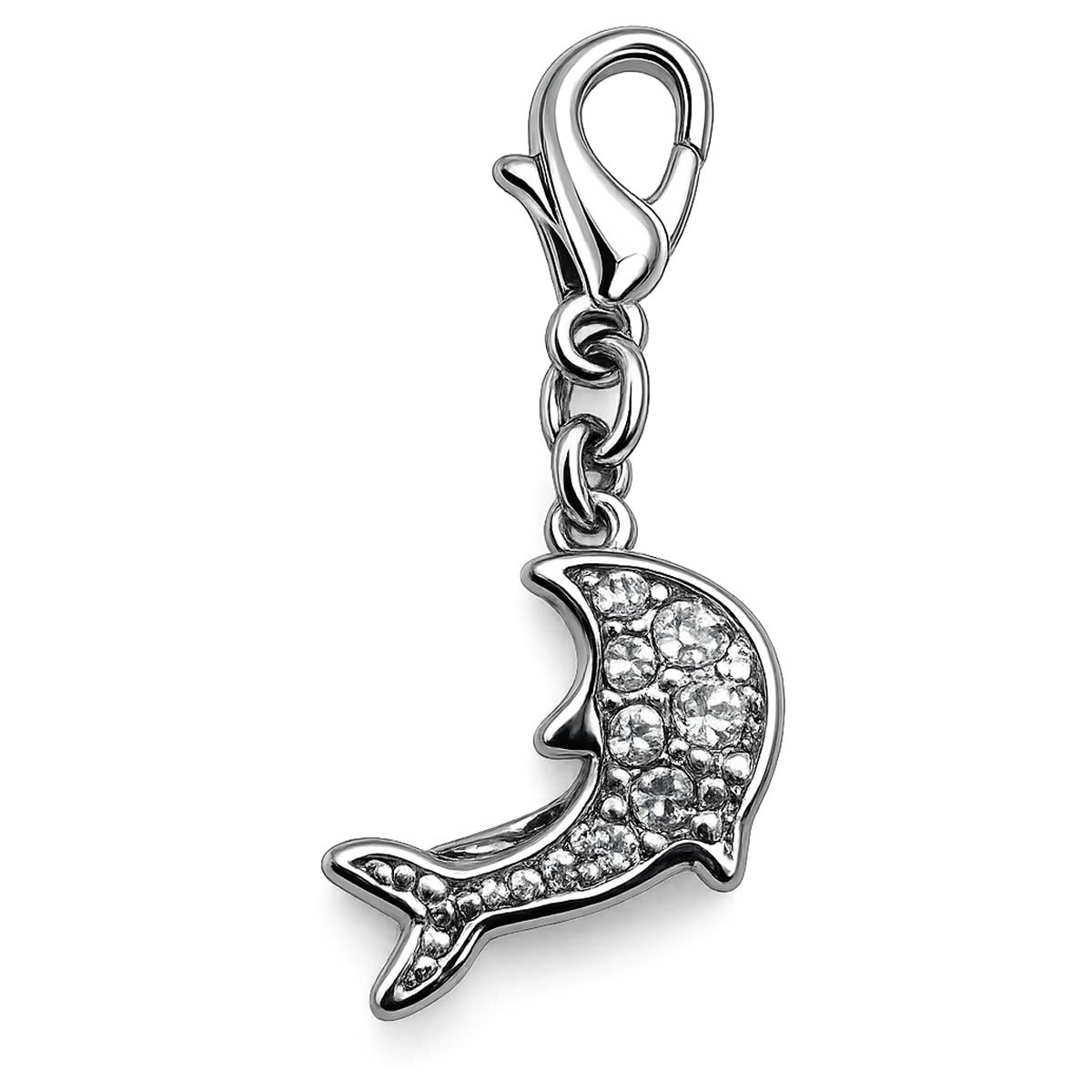 Bedel - Charm - Hanger voor bedelarmband - Dolfijn - hanger met kristallen
