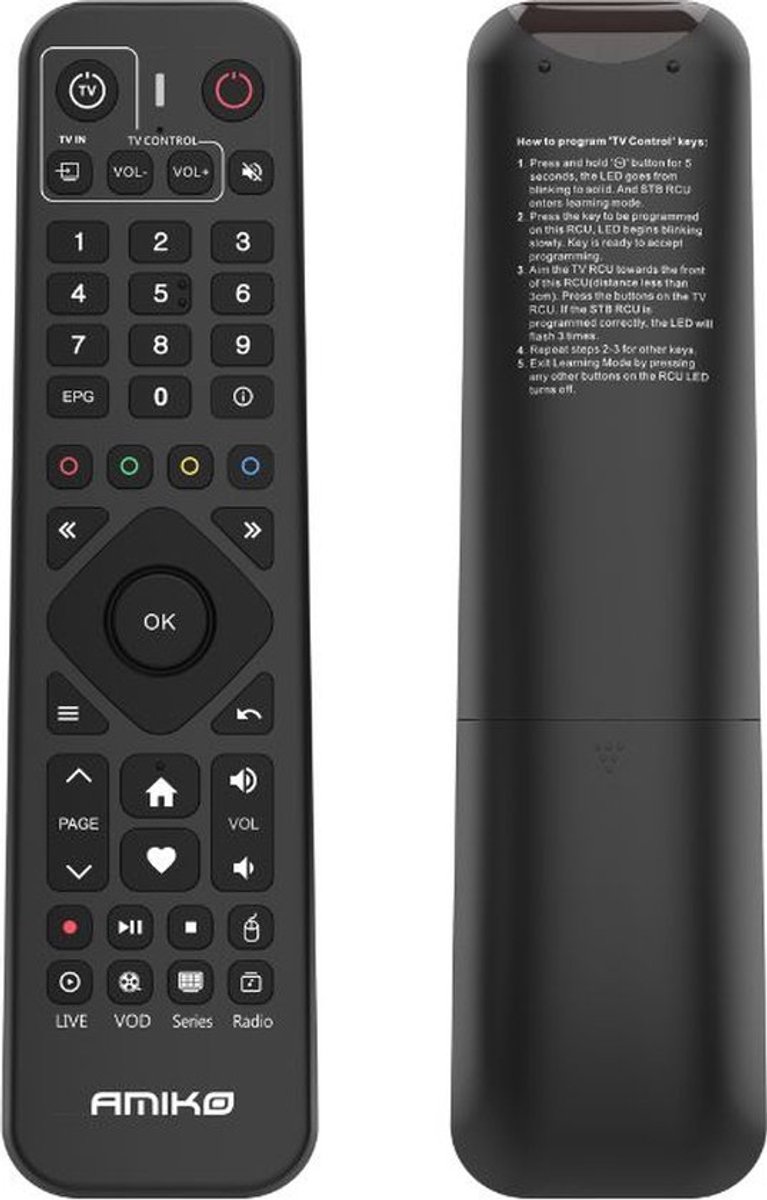 Amiko Android Remote Control IR Afstandsbediening V2 – Compact, Solide, & Betrouwbaar