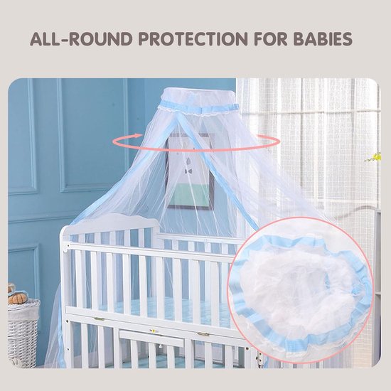 Babyklamboe - Staande klamboe - Koepelontwerp - Comfortabel, ademend, duurzaam - Opvouwbaar en opbergbaar - Blauw van Jelova — afbeelding 3