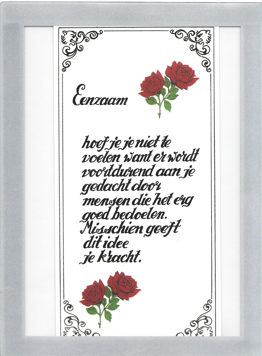 Gedicht Eenzaam in Passepartout