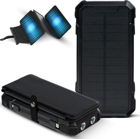 Avianta® Solar Powerbank 30.000 mAh met Zonnepanelen - Avianta®Solar - €74,99