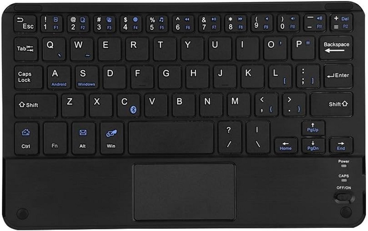 Ultraslank Draadloos Bluetooth Toetsenbord met Touchpad - Draagbaar Mini Toetsenbord