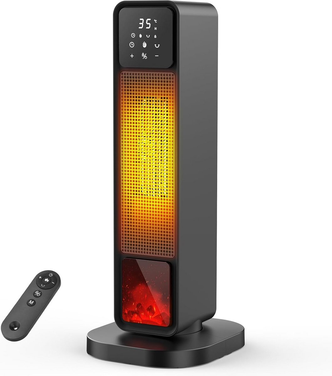 Elektrische Kachel 2200W met 3D Vlam Effect en Timer - Stil en Energiezuinig