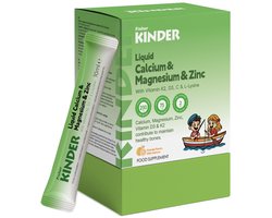 Fisher Kinder - Calcium Complex voor Kinderen 3+ - Vloeibare Sticks - Met Magnesium, D3, K2, Zink & IJzer - Sterke Botten - 30 x 10ml