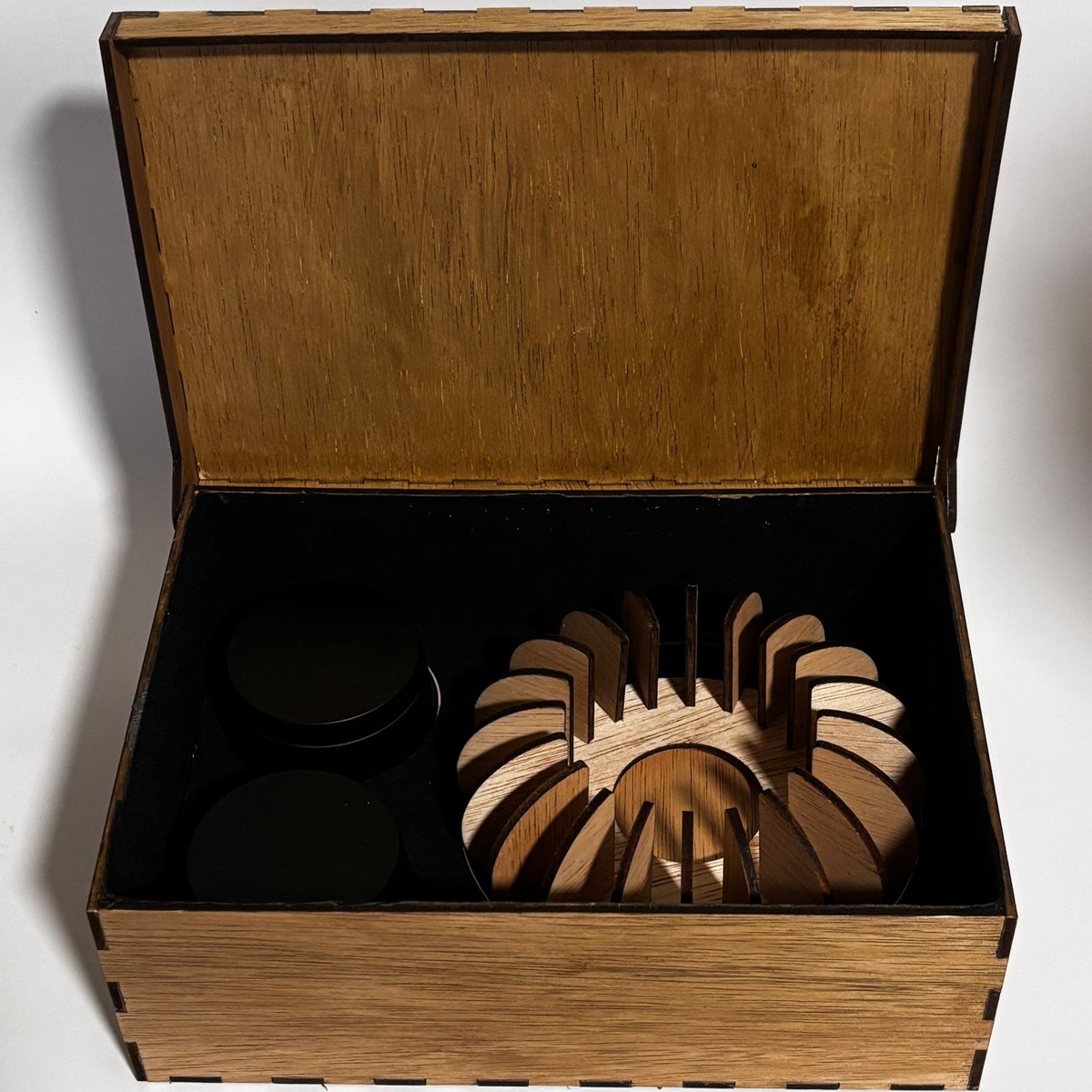 Houten Design Waxinelichthouder Set in Luxe Geschenkdoos – Inclusief 2 Kaarsen