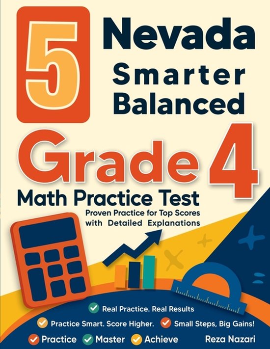 5 Nevada Smarter Balanced Grade 4 Math Practice Tests - cover