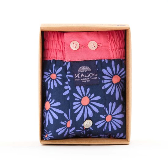 Boxer McAlson bleu avec imprimé marguerites
