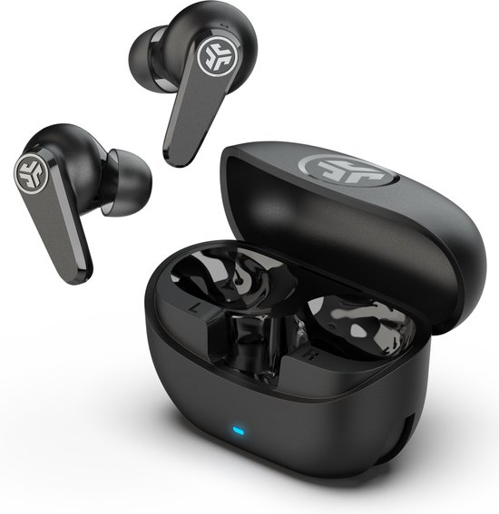 JLab Go Pods ANC Draadloze Oordopjes Met Noise Cancelling - Oortjes Draadloos Bluetooth - 26 uur Batterijduur - Hybrid ANC - Equalizer EQ4 App - Multipoint - Fast Charging Case - Zwart