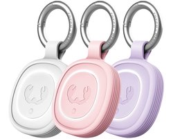 Fresh 'n Rebel Smart Finder 2 - Pack de 3 - Traqueur Bluetooth - Smart Tag pour Apple Find My & Android - Localisateur de clés - Pile 12 mois - Étanche IPX7 - Gris glacier, Rose pastel, Lilas rêveur