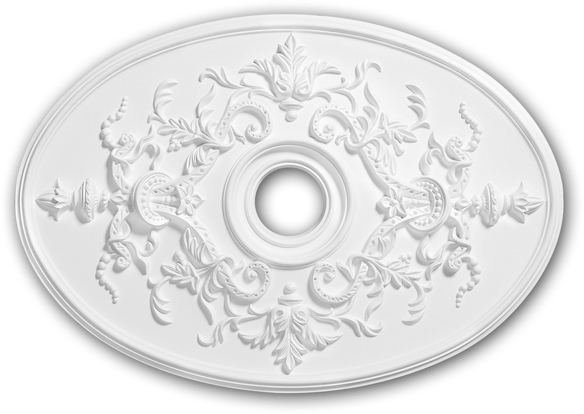Plafond Rozet 156041 Profhome Sierelement plafond centrum neo-empire stijl wit 78,5 x 54,4 cm