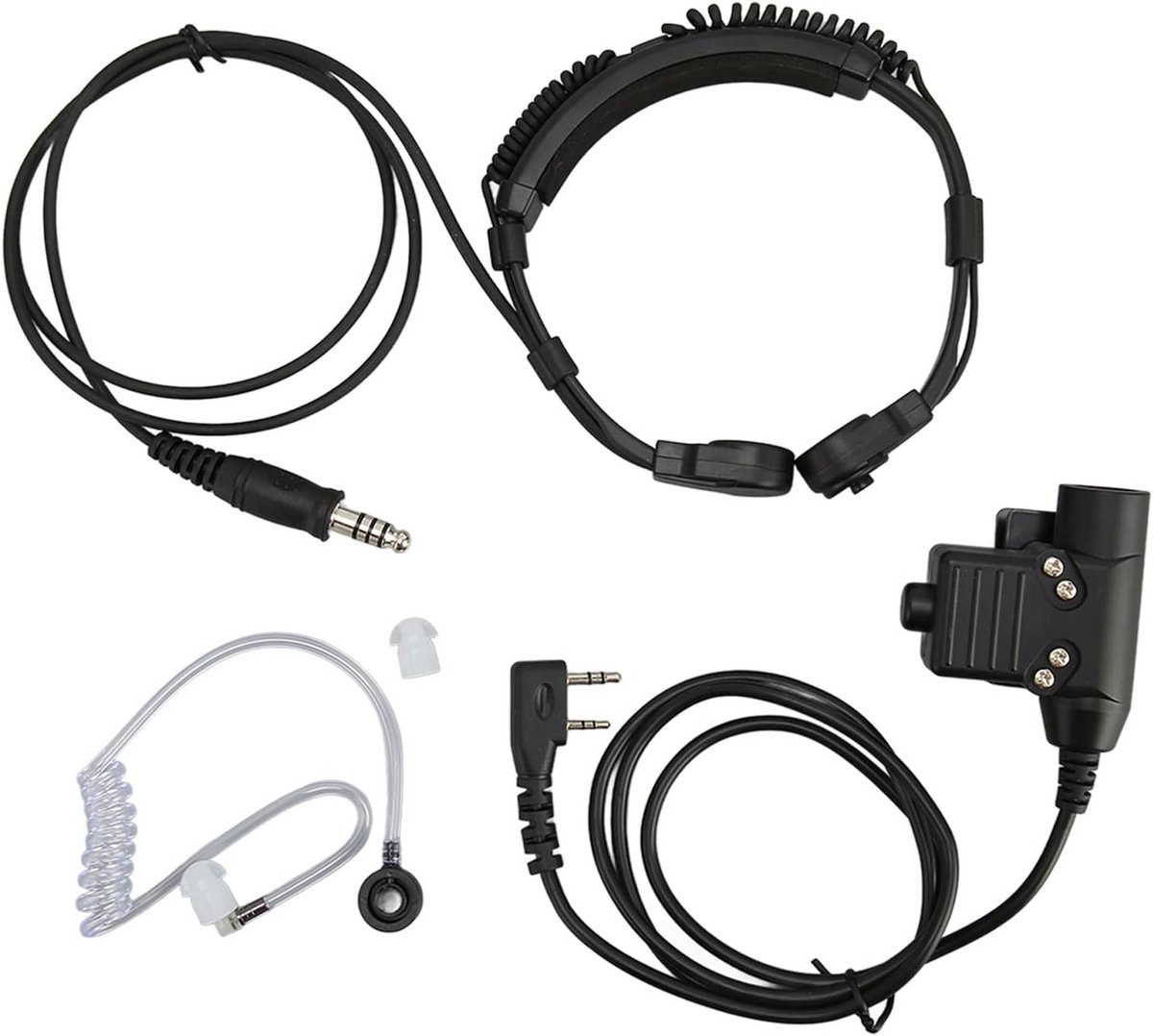 Keel Microfoon Headset met Luchtslang voor Walkie Talkie Radio