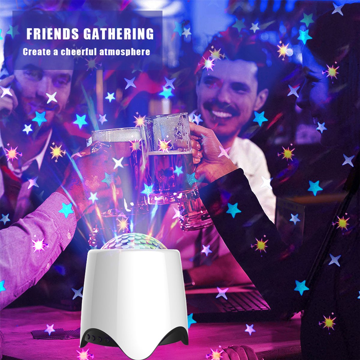 MUPOO Smart Sterrenhemel Projector met 56 Lichteffecten & Bluetooth Speaker - Galaxy Projector Baby & Kind met White Noise & Muziek - Galaxy Nachtlampje met Afstandsbediening & Timer - Sfeerverlichting voor Slaapkamer & Cadeau voor Kinderen & Baby – foto 8