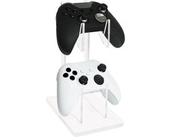 Transparent Acrylic Game Controller Stand Holder, Double Layer Gaming Controller Holder Stand, Universal Dual Gamepad Controller Holder Accessories, Headphone Headset Stand for Desk Table