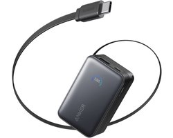 Anker Nano Powerbank – 10.000 mAh – 45 Watt – Met 70cm Anker InstaCord intrekbare kabel