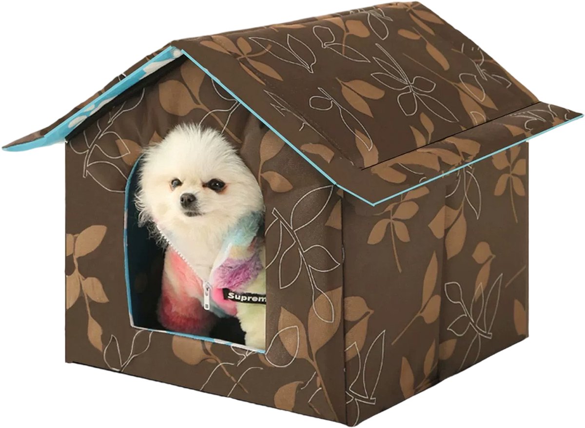 QTTVBTNA Hondenkennel - Hondenhuis - Huisdier bedden voor katten en honden - Kattenbed - Hondenkussen - Waterdicht - Geschikt voor binnen- en buitengebruik - Geschikt voor alle seizoenen- 40x38x35 cm