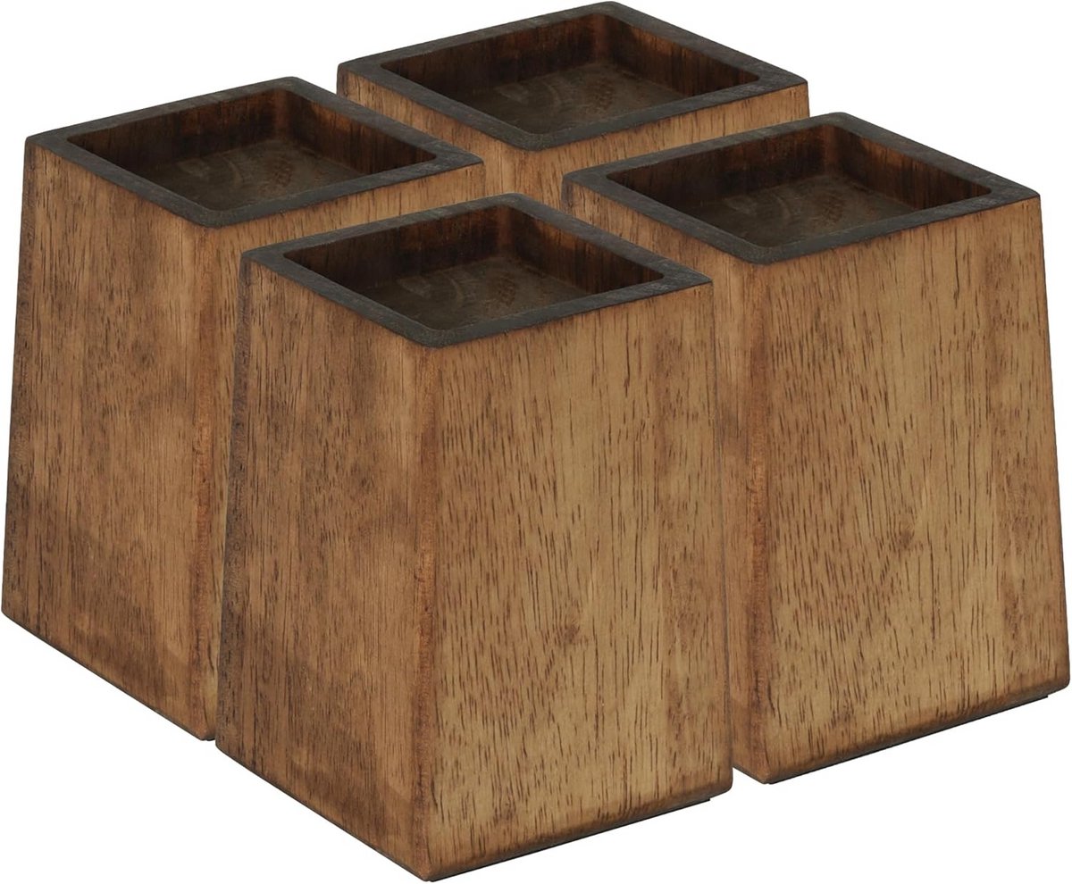 Stevige Houten Meubel Verhogers - Extra Hoogte voor Bank, Tafel en Bed - 4 Stuks