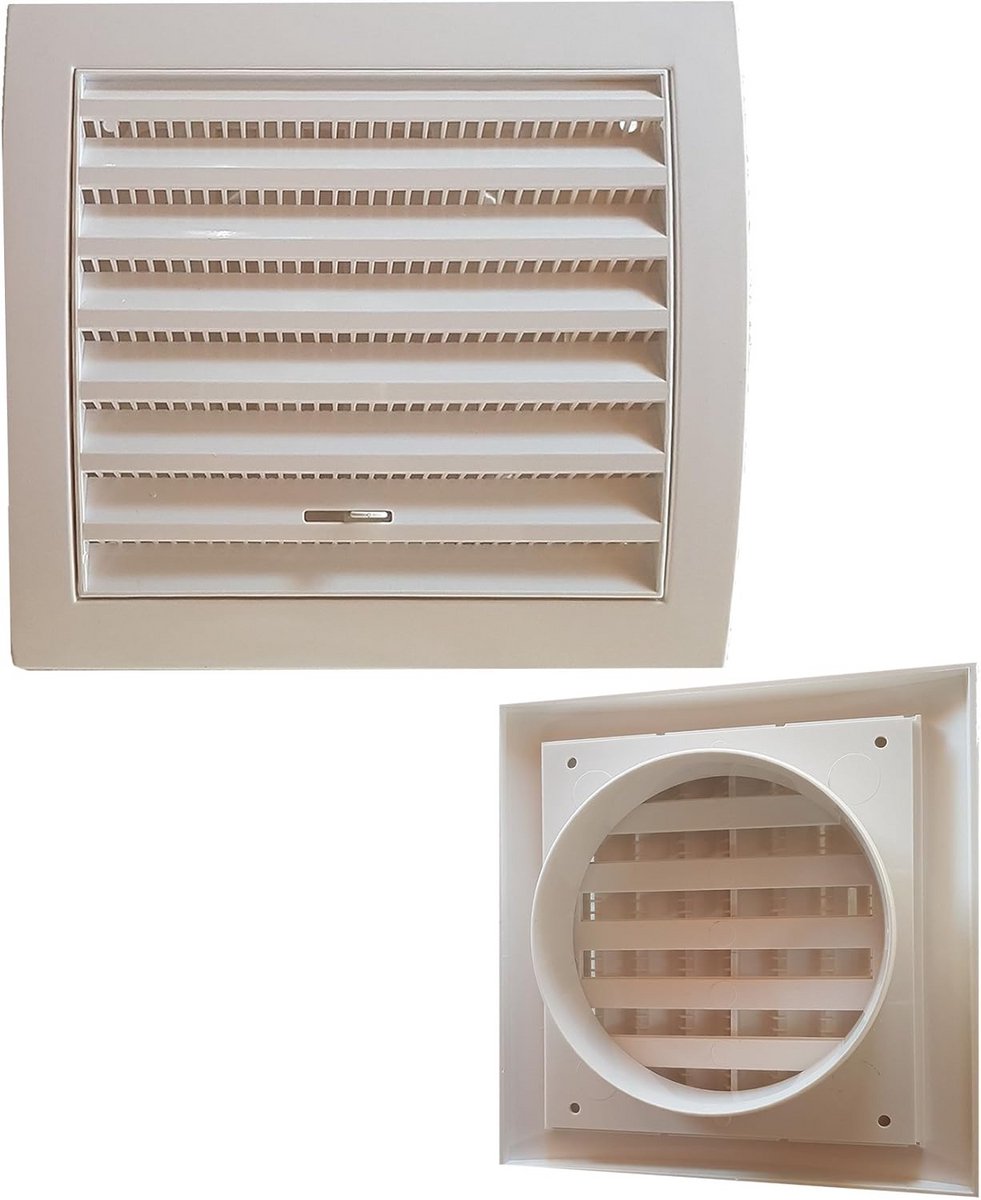 Vierkant Luchtrooster met Verstelbare Doorstroming 15x15 cm Ingang 100 mm