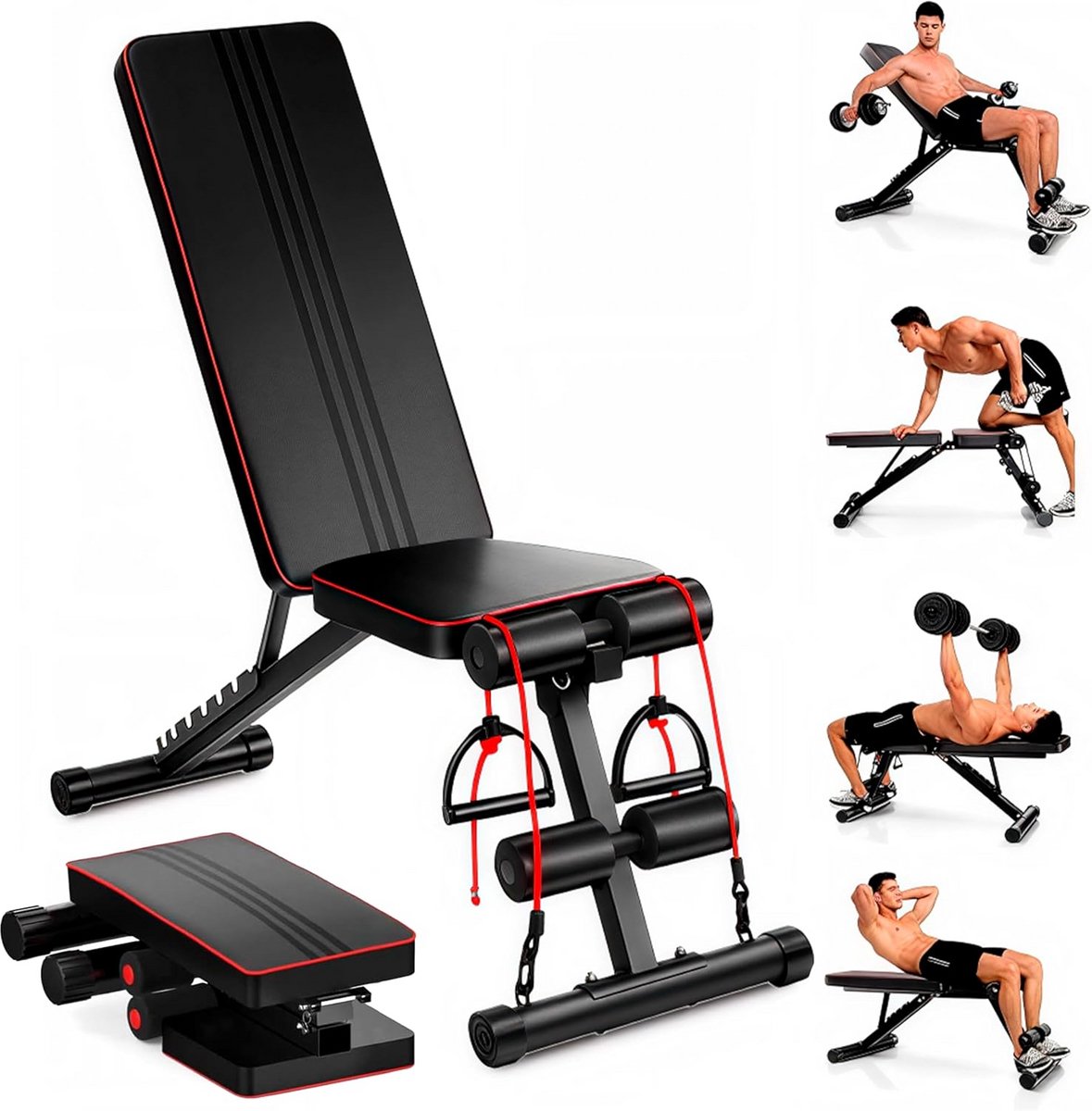 Verstelbare Inklapbare Halterbank voor Krachttraining en Full-Body Workouts Thuis