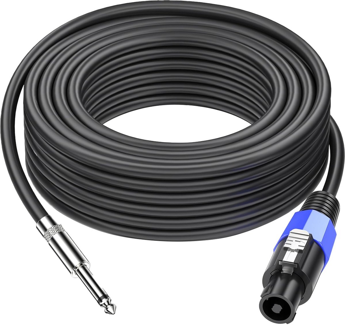 Luidsprekerkabel Speakon naar 1/4 inch TS met Twist Lock M-M 12 AWG voor Audioversterkers