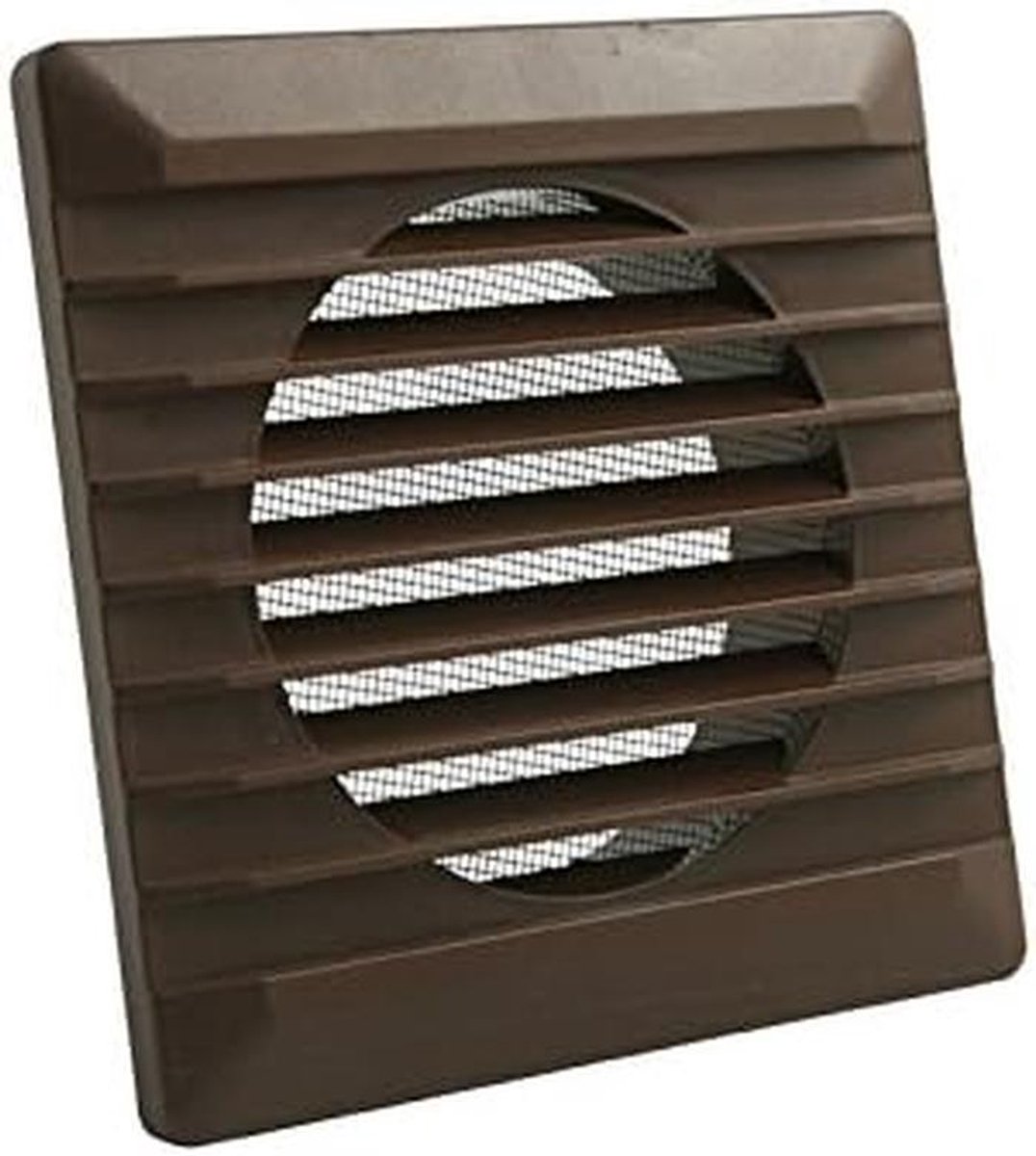 Ventilatie rooster - Rooster met hor - Frisse lucht - Vliegenhor - 140 x 140 mm - Bruin