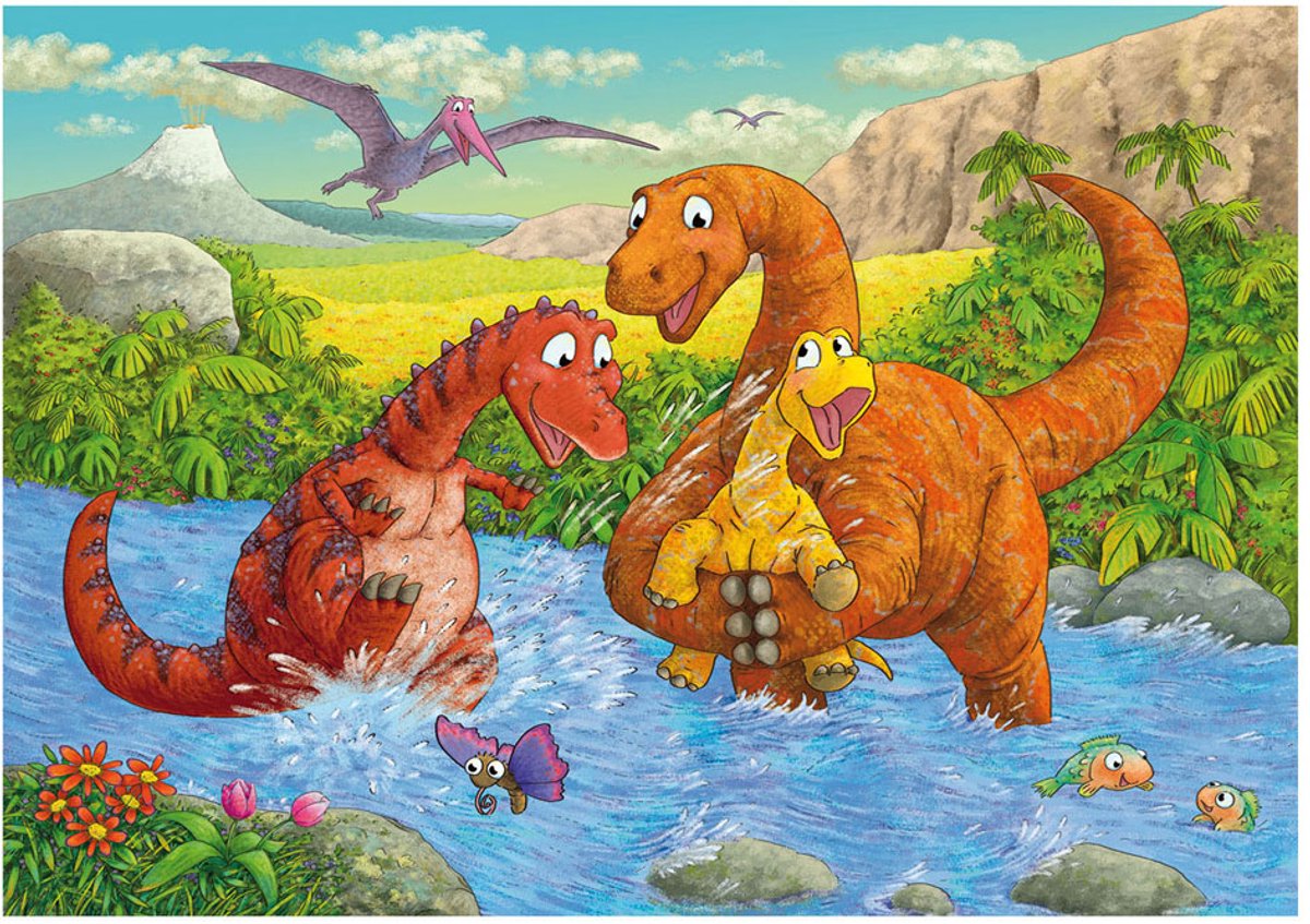 Puzzel 2x24 stukjes Vrolijke Dino AND apos;s — afbeelding 6