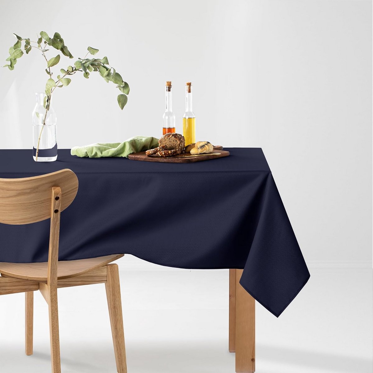 Rond Tafelkleed 130x130 cm Donkerblauw Afwasbaar Binnen Buiten Geometrisch