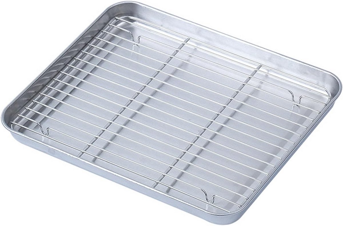 RVS Bakplaat met Koelrooster voor Oven en BBQ