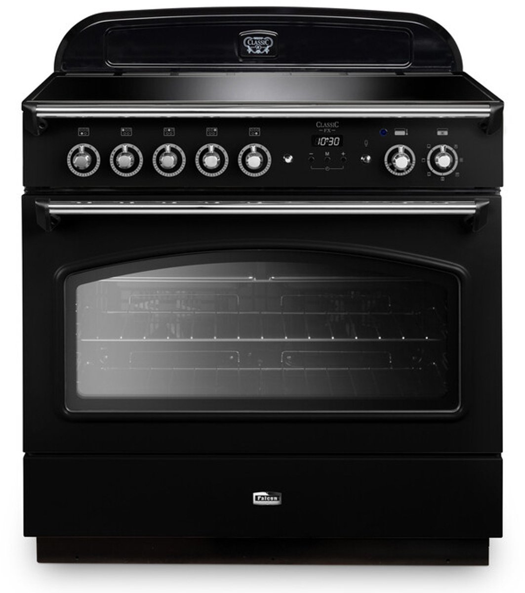Falcon Classic FX 90 Vrijstaand fornuis Electrisch Inductiekookplaat zones Zwart, Chroom