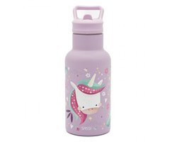 Sassi Junior - Roestvrijstalen thermosfles voor kinderen - Roze 21 x 7 cm