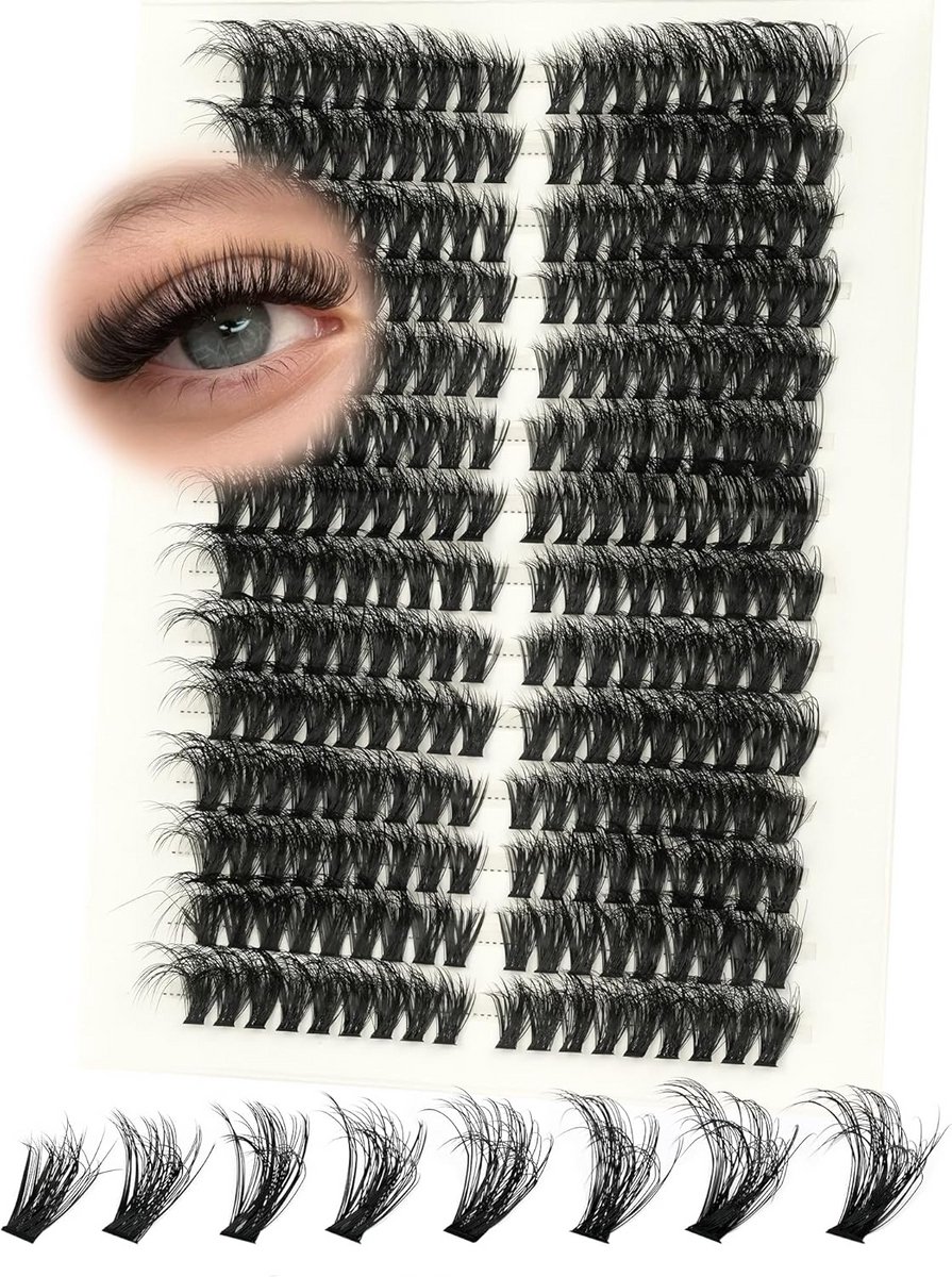 Nep Wimpers Clusters 3D Effect Mix Lengtes C Krul Natuurlijk & Volle DIY Wimperextensions