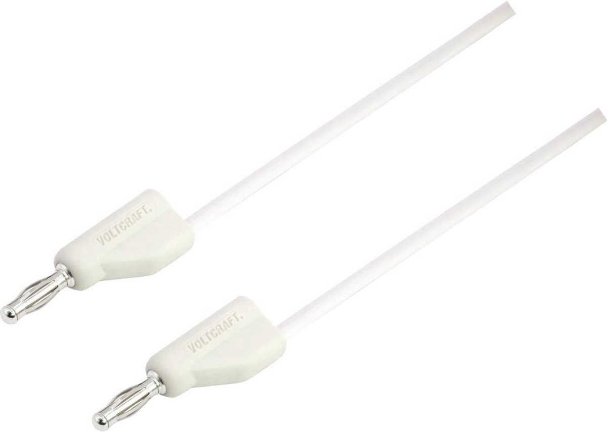 VOLTCRAFT MSB-300 Meetsnoer Banaanstekker 4 mm Silicone 1.50 m Wit 1 stuk(s)