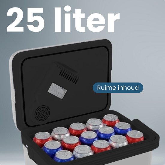Auronic Koelbox Elektrisch 12V en 230 volt - Camping Koelkast - Auto - Koelen en Verwarmen - 25L - Frigobox - Lichtgrijs van Merkloos — afbeelding 3