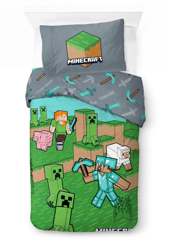 Minecraft Animals and Mobs beddengoed 140×200 cm, 70×90 cm
