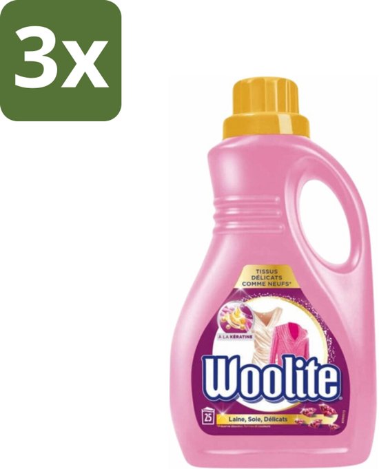 3 x Woolite Delicate - Vloeibaar Wasmiddel - Met Keratine - Wol, Zijde & Fijne Was - 25 Wasbeurten - 1,5L - Wasmiddel Voor Wol - Wasmiddel Voor Zijde - Wasmiddel Voor Delicate Stoffen - Keratine Wasmiddel - Zachte Was