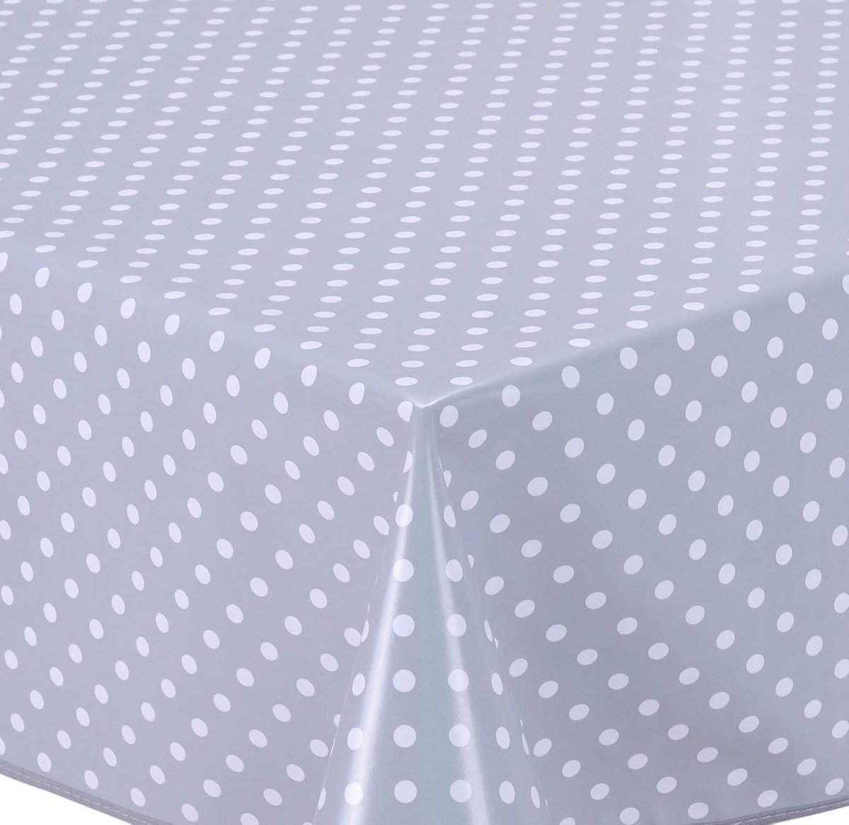 Duurzaam PVC Tafelkleed met Polka Dot Patroon 100x140 cm Grijs Licht