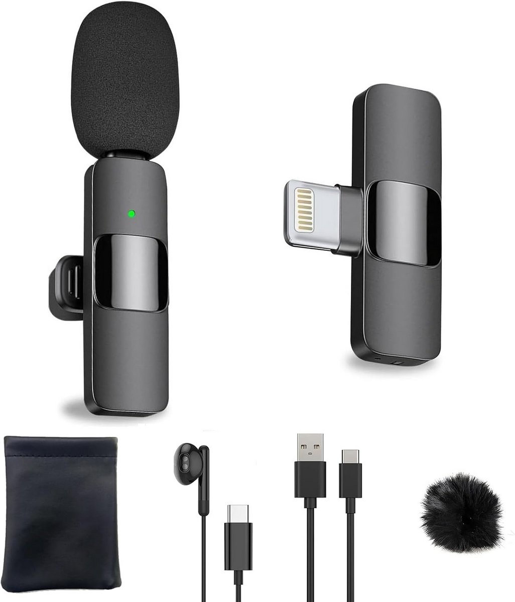Draadloze Lavalier Microfoon met Clip voor Opname en Presentatie