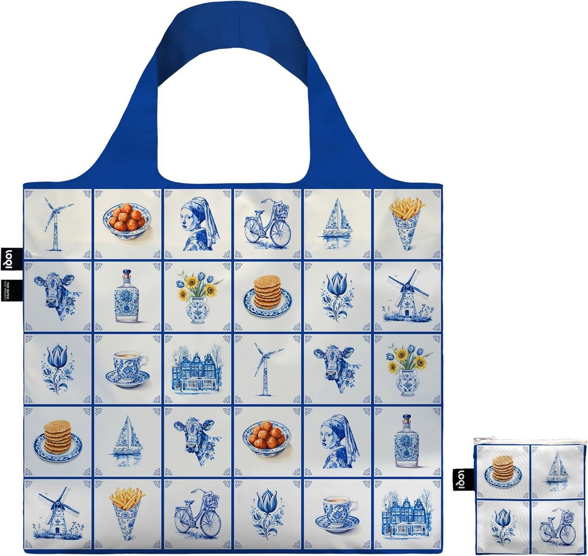 Duurzame en Herbruikbare Boodschappentas met Delfts Blauw Patroon