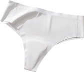 Anti Cameltoe Ondergoed Dames – Naadloze String met Cameltoe Concealer – Onzichtbare Slip voor Legging, Sportkleding en Strakke Broek - Wit - Maat XL