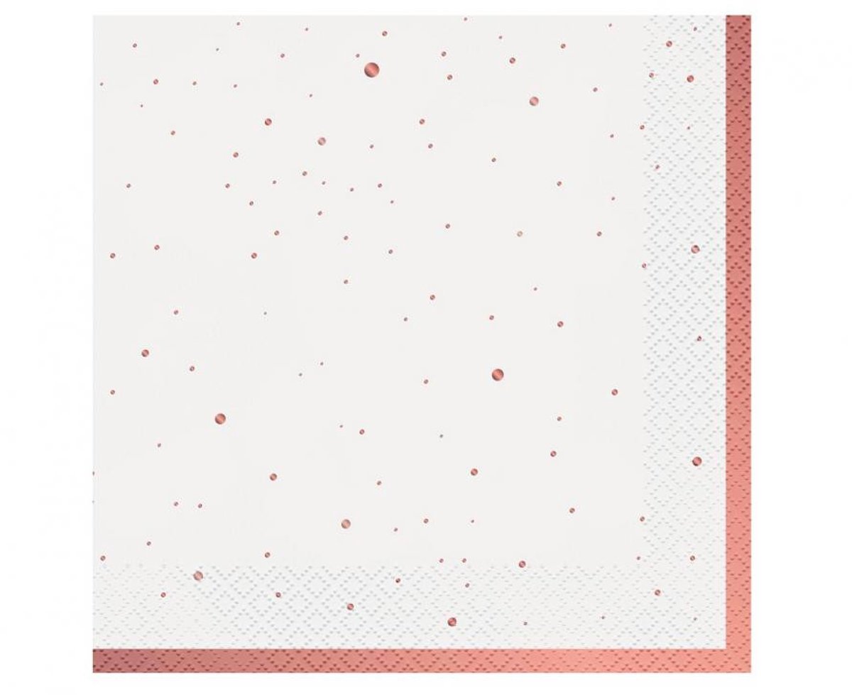 Kleur Roségoud Vier Roze Servet 20 stuks 33x33 cm
