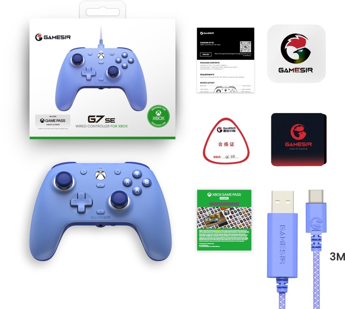 Gamesir G7 SE - Bedrade Controller - Hall Effect Sticks - Xbox Series X/S, Xbox One en PC - Blauw – foto 7