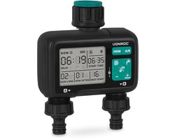 VONROC 2-weg watertimer – Besproeiingscomputer voor 2 zones – Instelbare bewateringstijd en - frequentie per zone