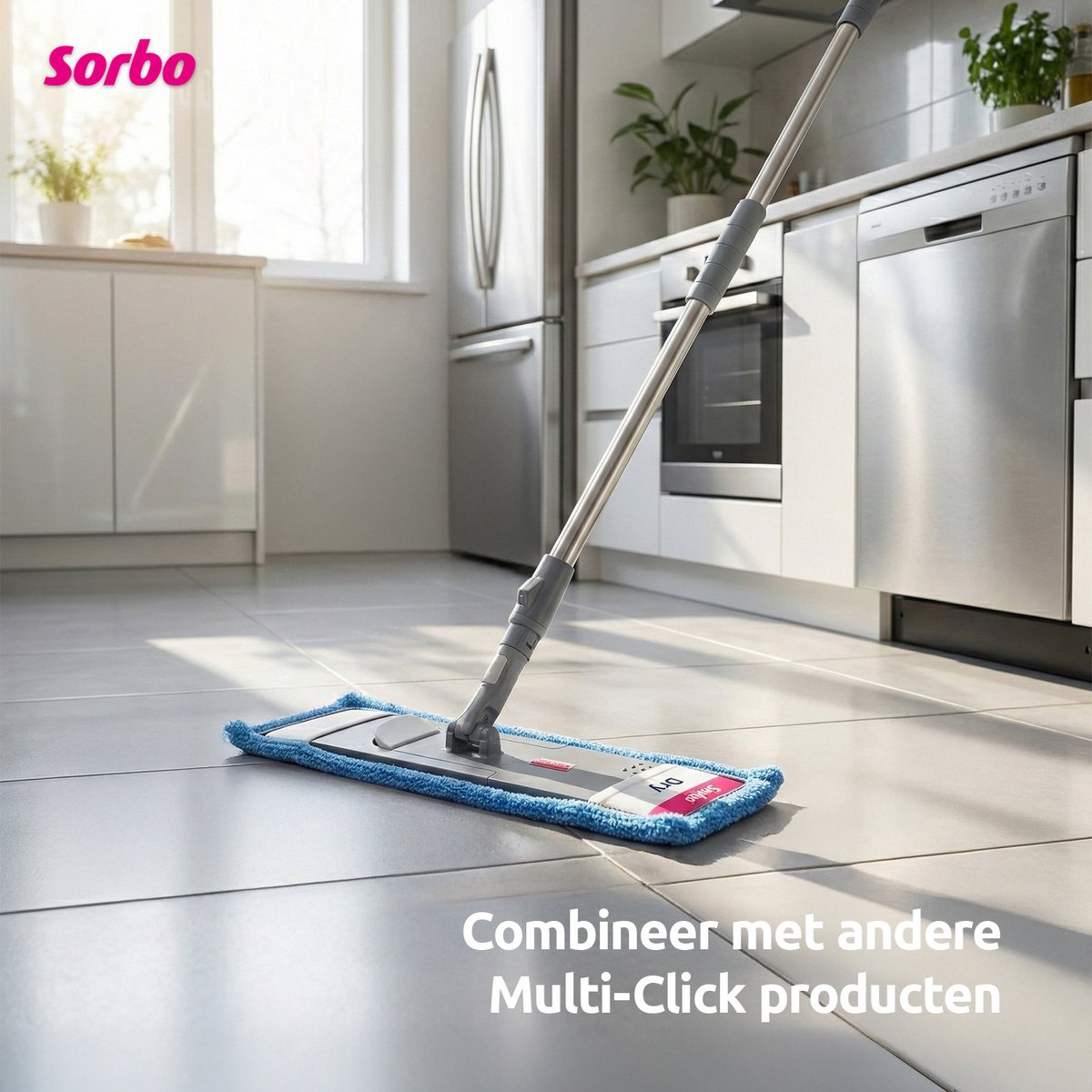 Sorbo Floor Scrub Mop - Absorberende Microvezeldweil met Sorbo Floor Scrub Mop - Absorberende Microvezeldweil met