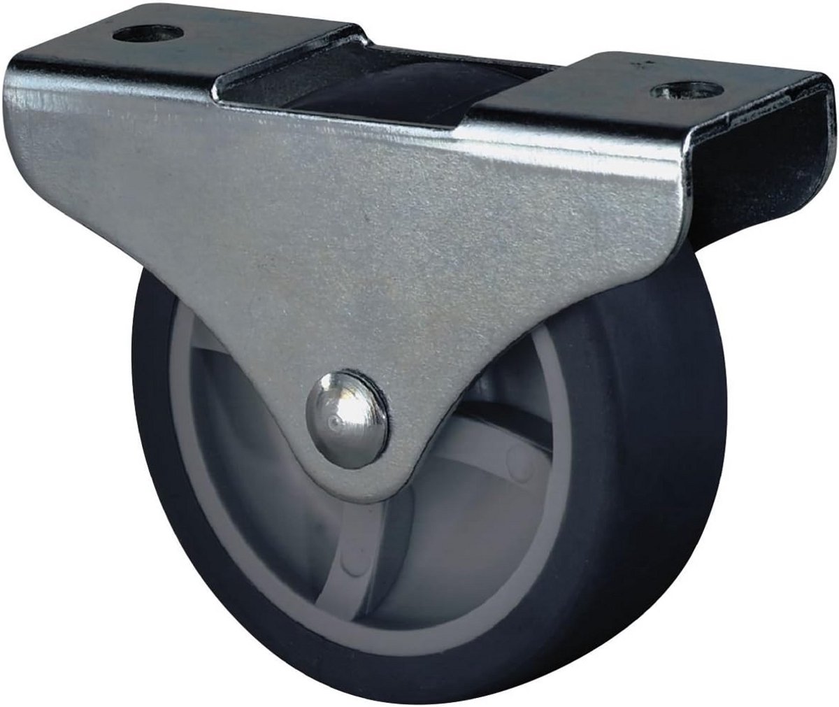 Zwenkwiel 38x18 mm met TPE loopvlak voor zachte ondergronden - Zwenkrol Grijs